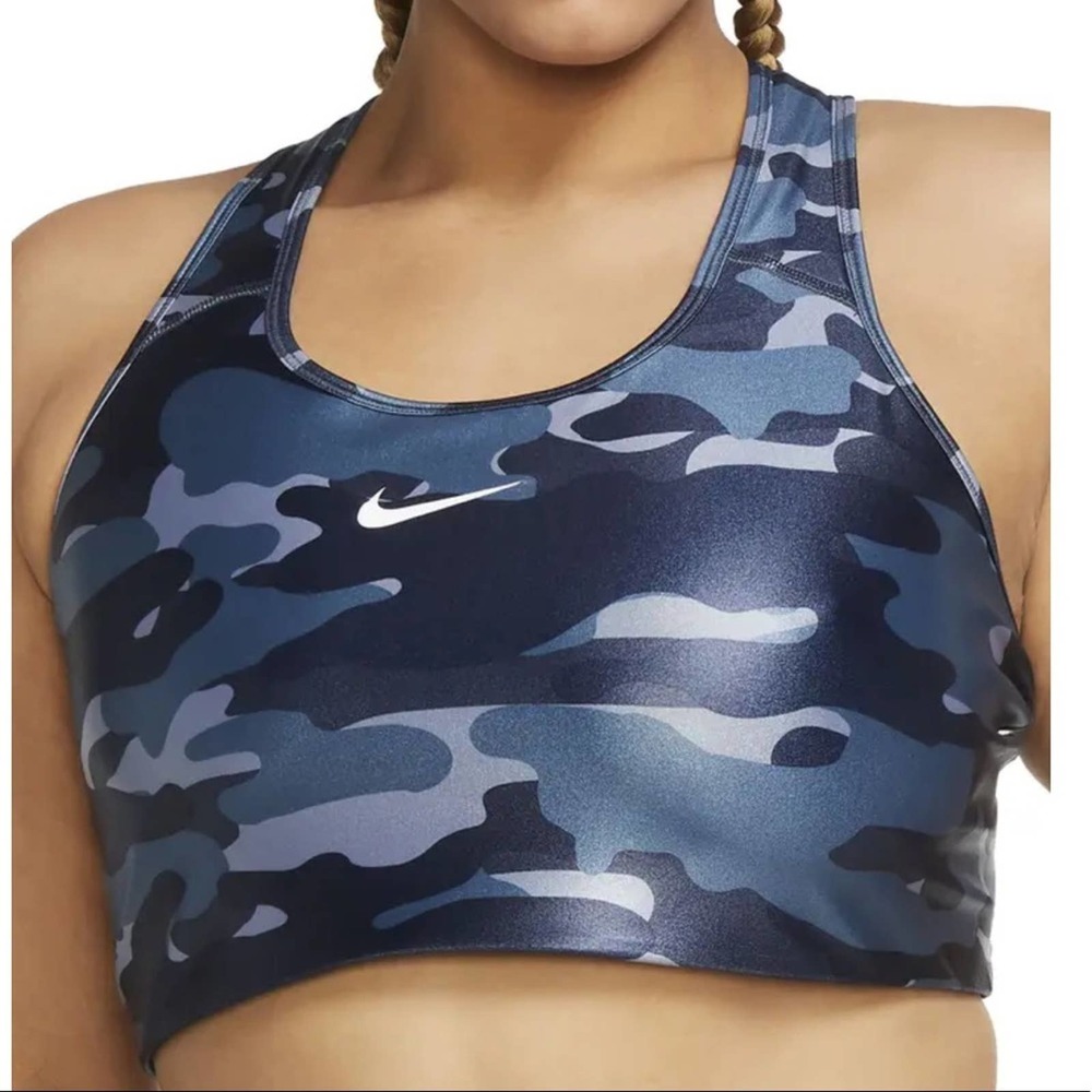 Nike Sports Bra NWT Plus Size High Support Nonpadded Camo Thunder Blue Women 2X - Picture 5 of 5